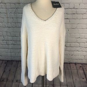 Marled Reunited ivory pullover sweater large